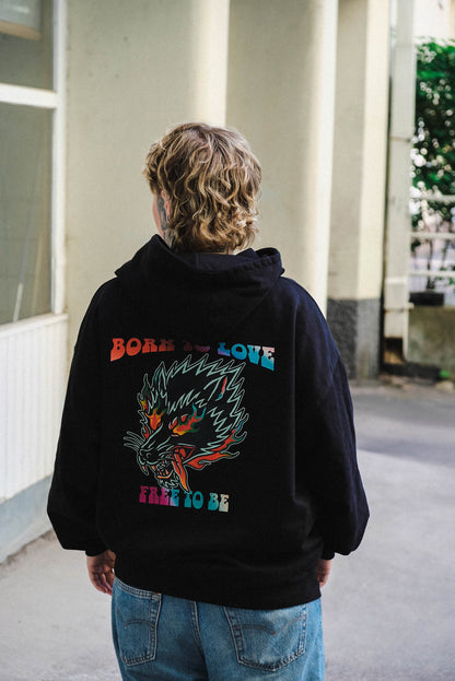 63°110 Born To Love Hoodie, Black