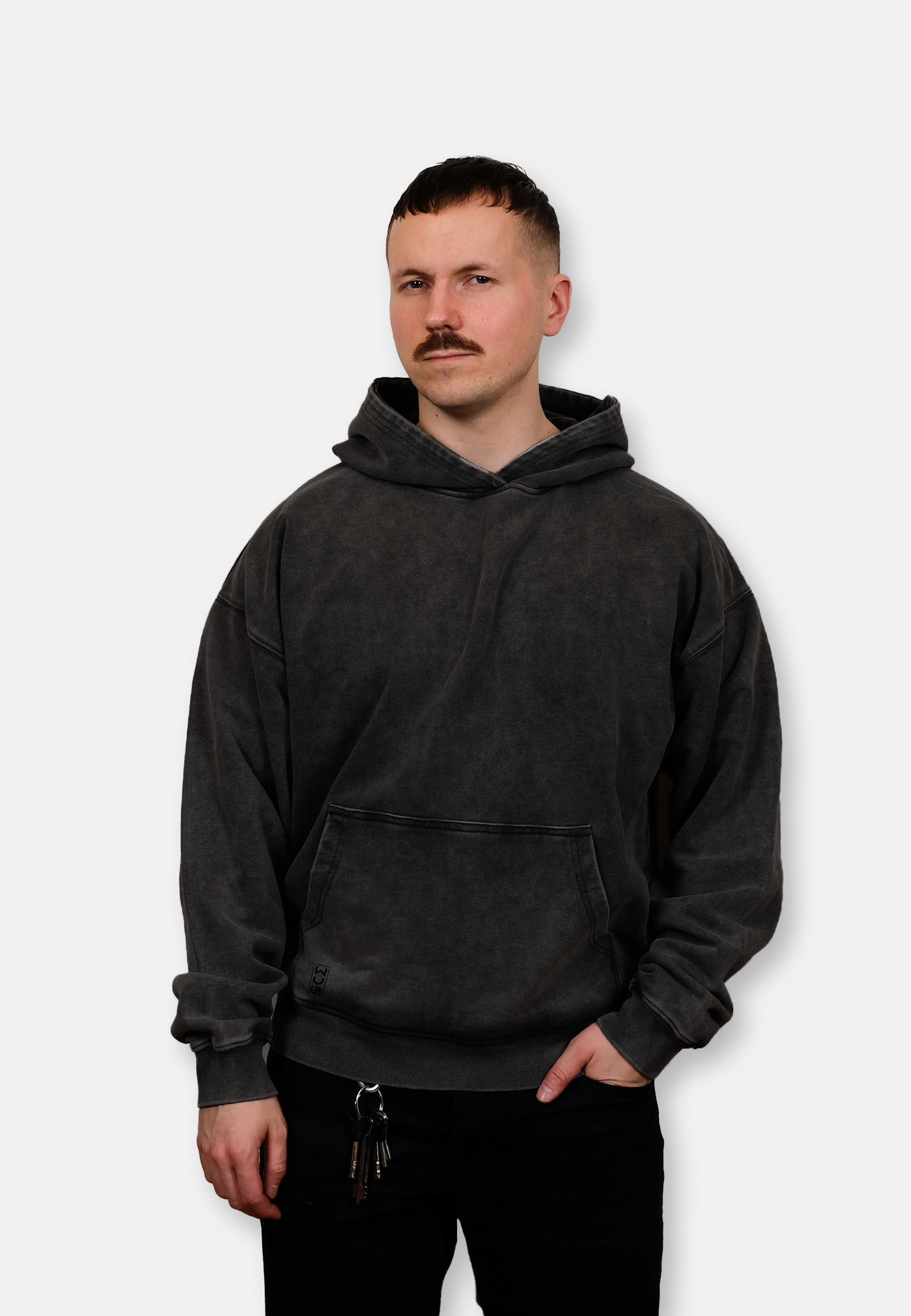 63°109 Extra Heavy Hoodie, Black Acid