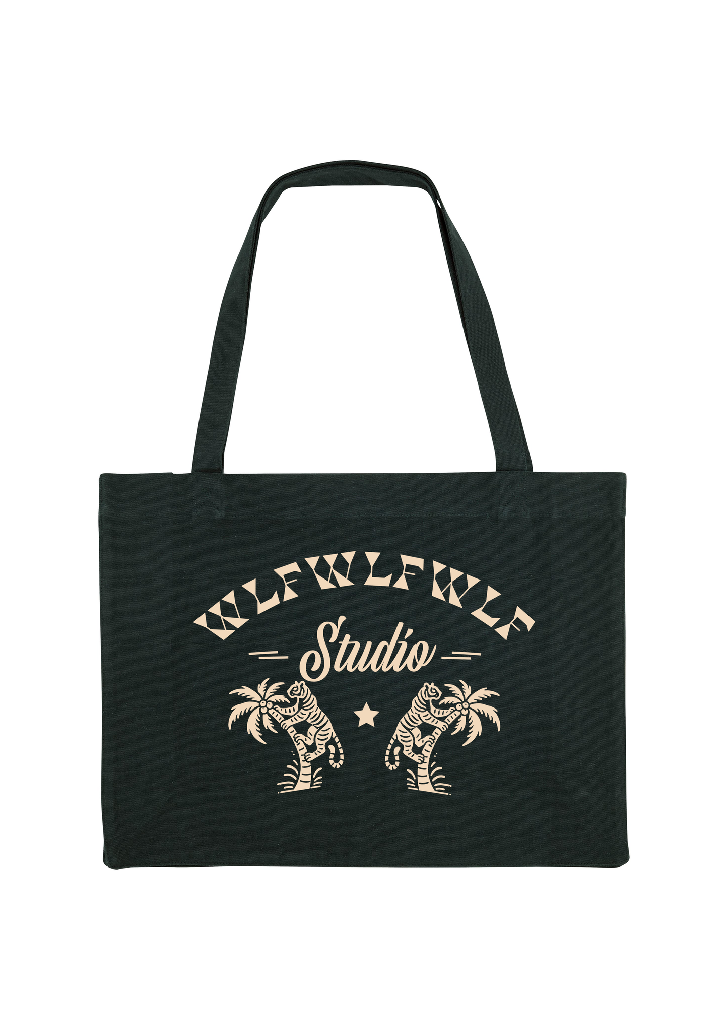 Tiki Tiger BIG Tote, Black